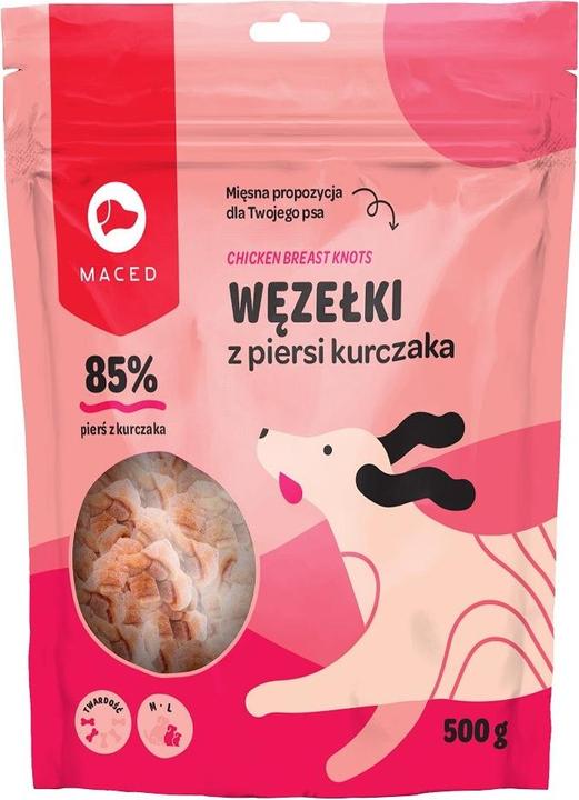 Actual product image Maced Chicken Knots - Dog treat - 500g (Adult, 500 g)