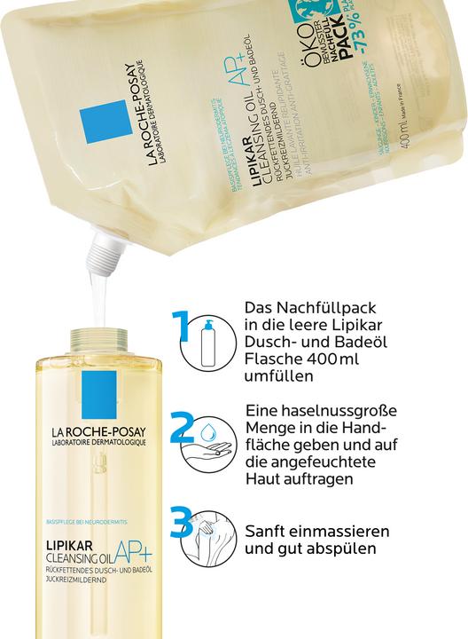 Produktbild La Roche Posay Lipikar Rückfettendes Dusch- und Badeöl AP+ für juckende, trockene und empfindliche Haut (400 ml)