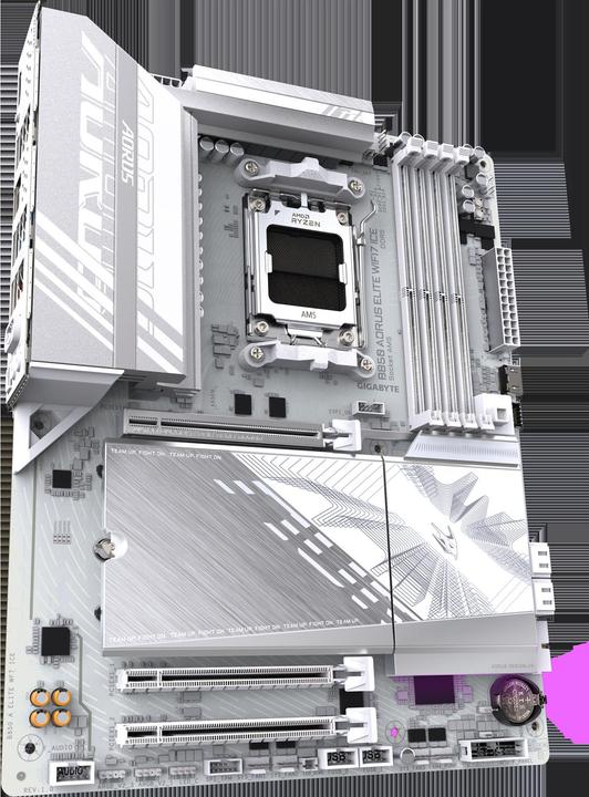 Actual product image Gigabyte B850 AORUS Elite WIFI7 ICE (AM5, AMD B850, ATX)