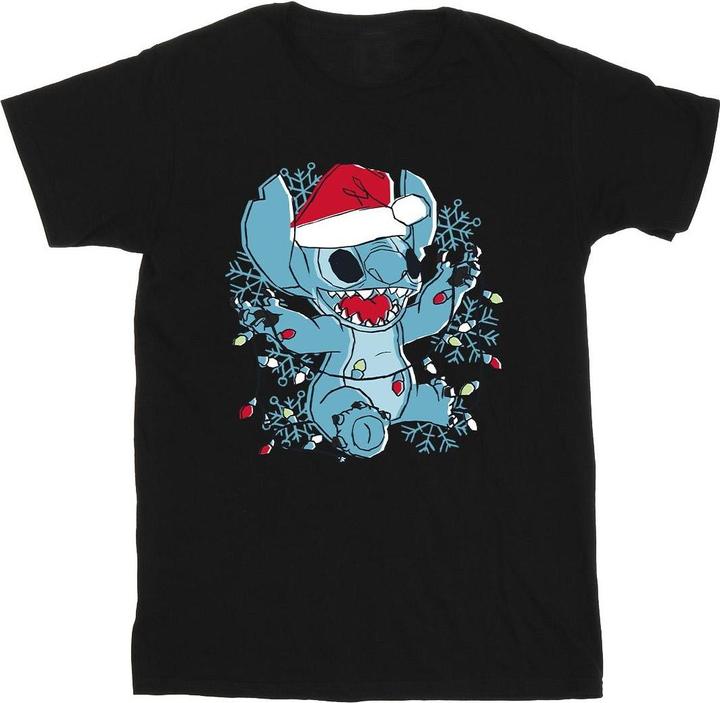 Produktbild Disney Lilo And Stitch Christmas Lights Sketch TShirt (XL)