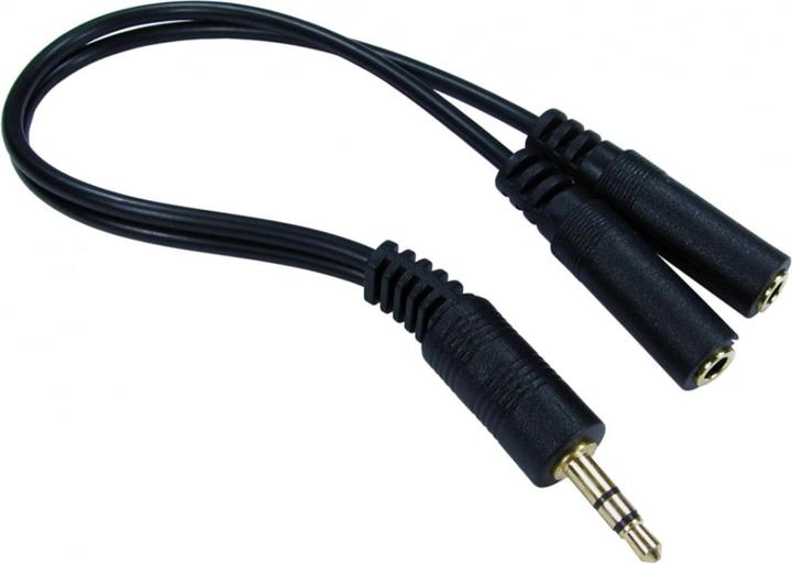 Cables Direct CDL 0.2m 3.5mm Stereo Split -Black (0.20 m)