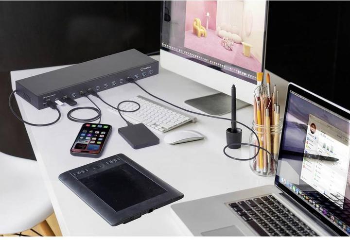 Actual product image Renkforce 483 mm (19") Rack Mount 13-Port USB 3.2 Gen 2 Hub 13 Port USB 3.2 Gen (USB-A, 13 ports)