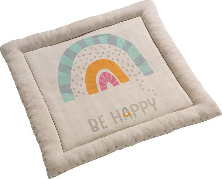 Produktbild Howa Baby Krabbeldecke Spielmatte "Be happy", weich gepolstert, Baumwolle, Strick, 100x100x7cm 8902