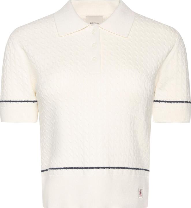 Image du produit Calvin Klein Jeans Cable Knit Cropped Short Sleeve Jumper (S)