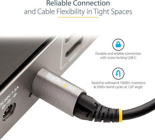 Immagine prodotto StarTech .com 3ft 1m Top Screw Locking USB C Cable 10Gbps, USB 3.1/3.2 Gen 2 Type-C Cable, 100W (5A) Power De (1 m, USB 3.2 Gen 2, 20 W)