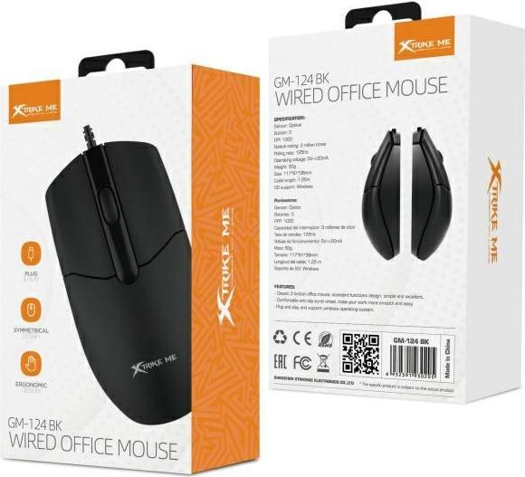 Actual product image Xtrike Me Computer mouse GM-124 BK black (Cable)