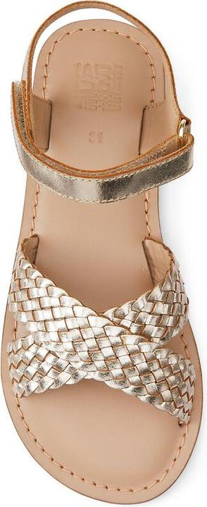 Actual product image La Redoute Collections Goldfarbene Ledersandalen mit geflochtenen Riemen (32)