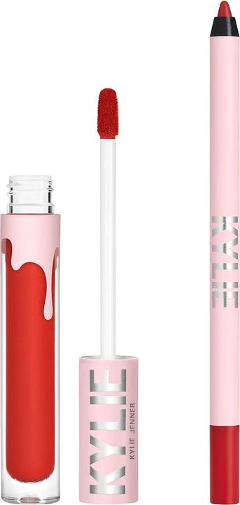 Actual product image Kylie Jenner Kylie Cosmetics Set Velvet Liquid Lipstick And Lip Liner (405 Red Velvet)