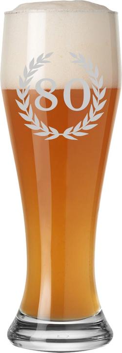 Produktbild Luxentu Weissbierglas mit Gravur 80. Jubiläum (0.50 l, 1 x)