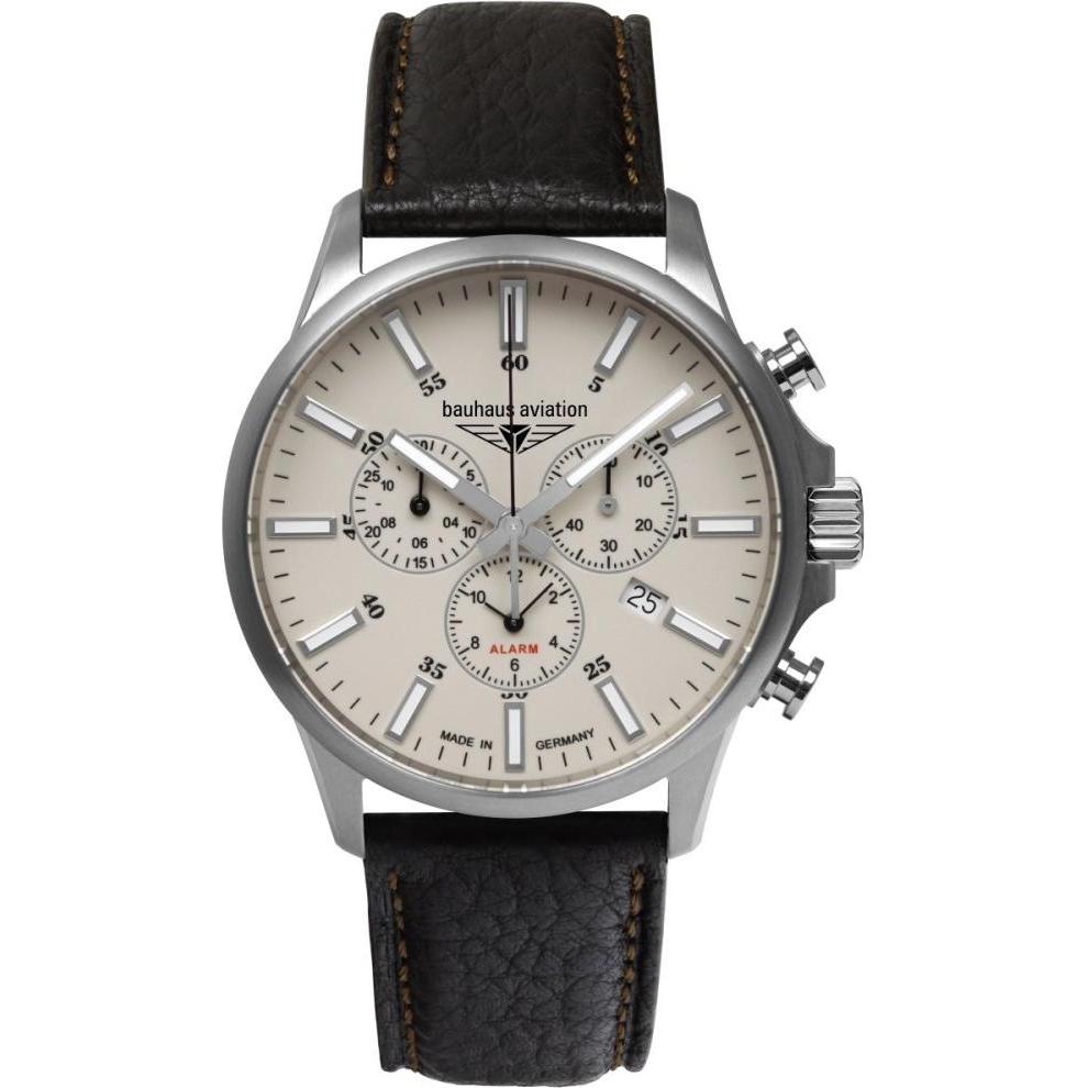 Bauhaus, Armbanduhr, Uhr Aviation 2880-5, Quarz, Schwarz, (Analoguhr, 42 mm)