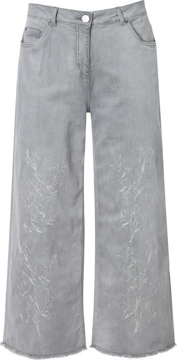 Immagine prodotto Ulla Popken Jeans modello Mary in denim elasticizzato con ricami e orli sfrangiati (54)