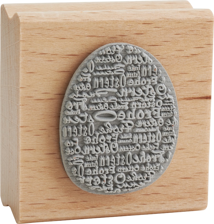 Produktbild Blau in gelb Holzstempel "Frohe Ostern"