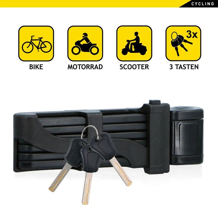 Actual product image Dunlop Folding lock with three keys