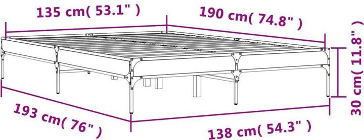 Image du produit vidaXL Bettgestell (135 x 190 cm)