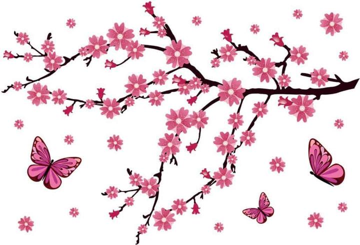 Actual product image Trenddeko Cherry blossoms with butterflies (147 x 100 cm)