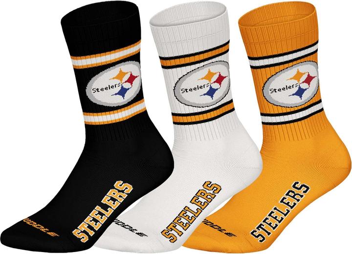 Produktbild Barefoot Pittsburgh Steelers 3pk Crew Socks 43-46 (43 - 46)
