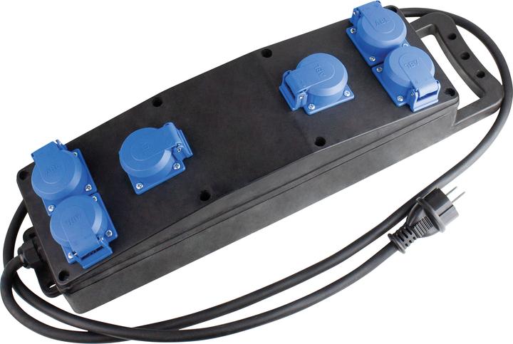 As - Schwabe Vollgummi-Steckdosenleiste (6 x, CEE 7/3, 2 m)