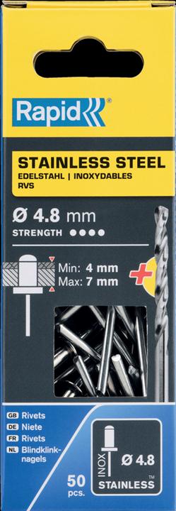 Image du produit Rapid Rivets aveugles en acier inoxydable Ø 4,8 x 10 mm