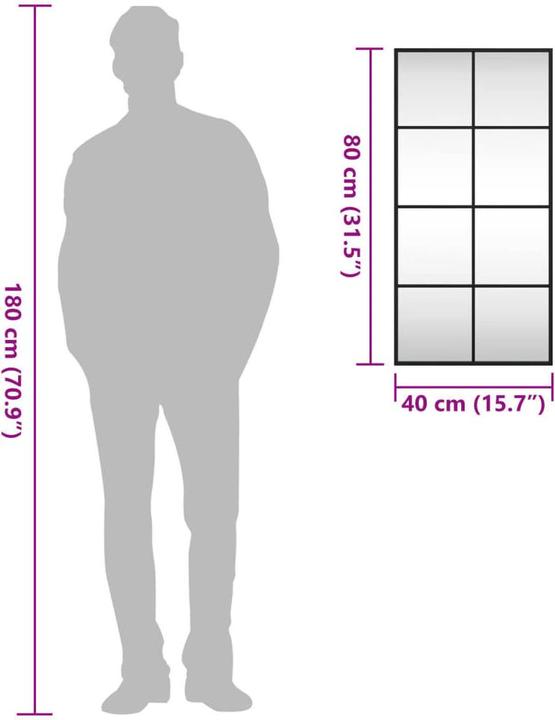 Immagine prodotto vidaXL Wandspiegel (40 x 80 cm)