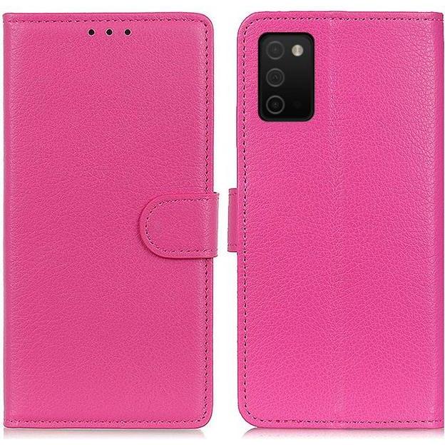 Thumbnail - MU Classic Litchi Leder Bookcover Series (Samsung Galaxy A03s), Smartphone Hülle, Rosa