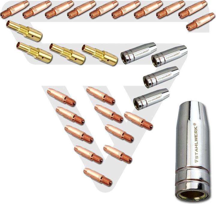 Produktbild Stahlwerk Verschleissteile MIG MAG 28 Teile für Schweissbrenner 25AK/MB25