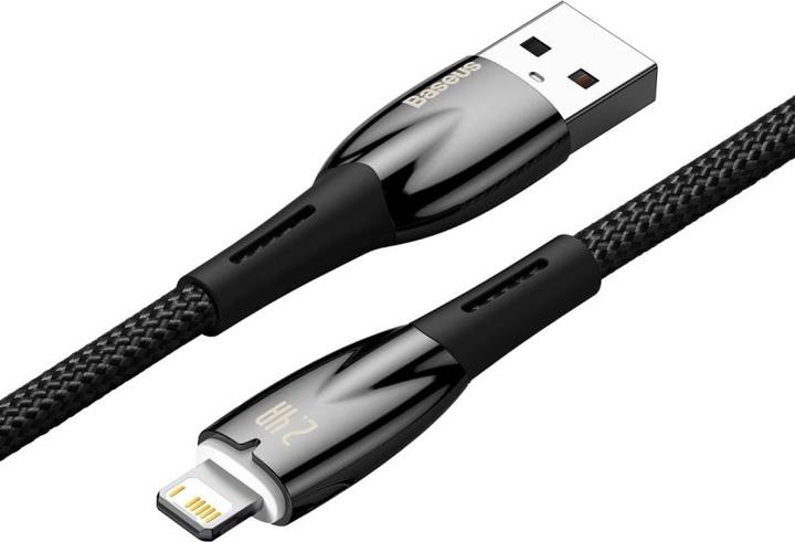 Actual product image Baseus USB cable for Lightning Glimmer Series, 2.4A, 2m (Black) (2 m, USB 3.0)