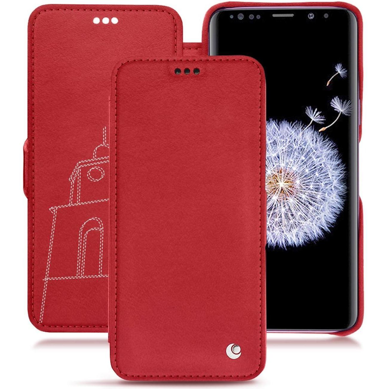 Noreve Lederschutzhülle horizontal (Samsung Galaxy S9+), Smartphone Hülle, Rot