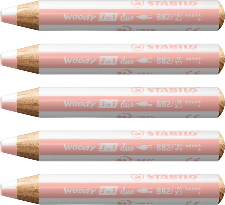 Produktbild STABILO Woody 3 In 1 Duo Weiss/apricot (1x)