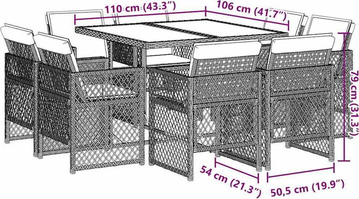 Produktbild vidaXL Garten Essgruppe