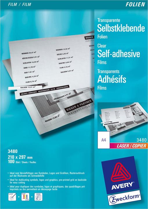 Image du produit Avery Films transparents autocollants
