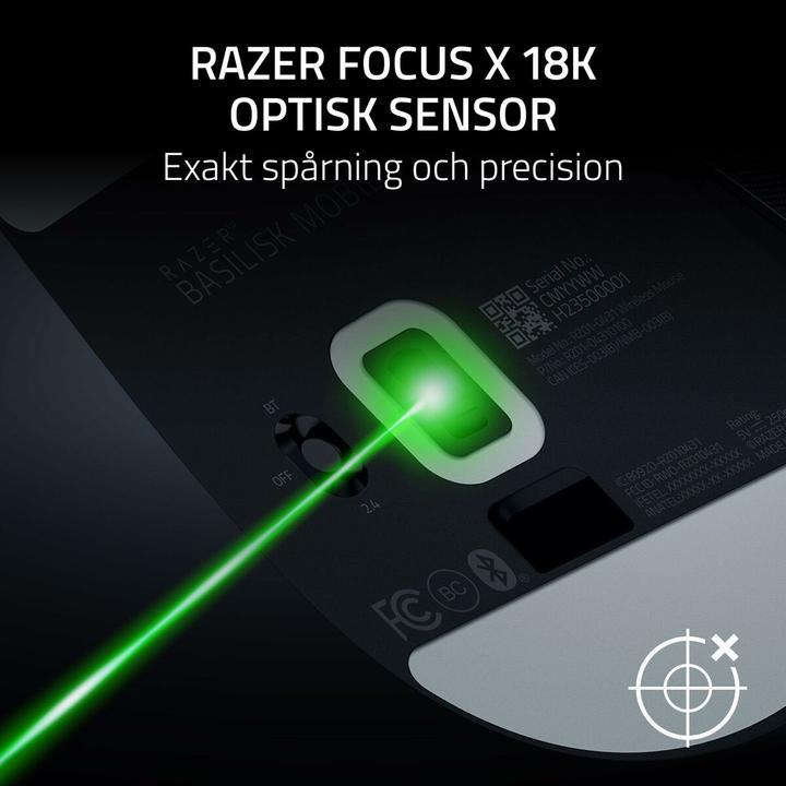 Actual product image Razer Basilisk Mobile Schwarz - Portable Ergonomische Gaming Maus (Cable, Wireless)