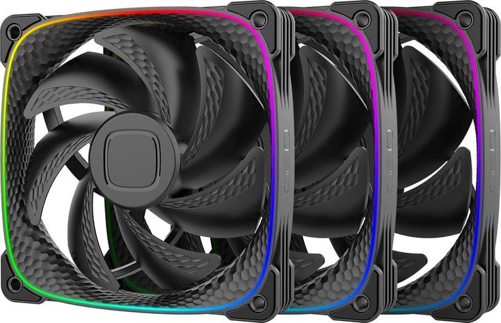 Geometric Future Ventola Squama 2503B RGB, confezione da 3 - 120 mm, nera (120 mm, 3 x)