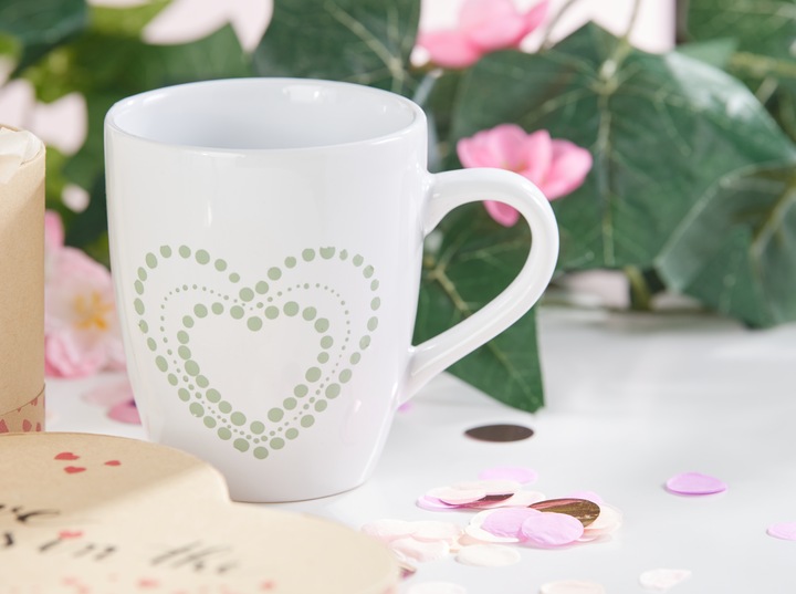 Actual product image VBS XXL coffee mug "Belly", 12 pieces, approx. Ø 8.5 x 9.5 cm, white, ceramic (300 ml, 12 x)