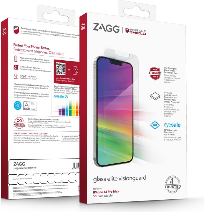 Immagine prodotto InvisibleShield Vetro Elite VisionGuard+ (1 Pezzo/i, Apple iPhone 13 Pro Max)