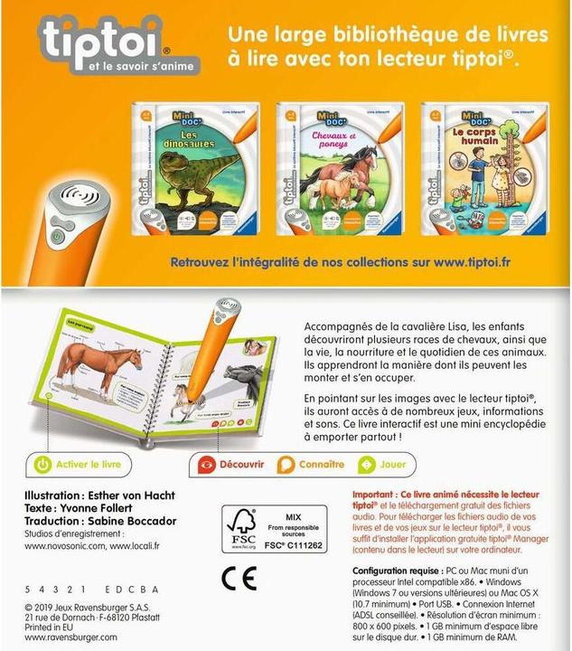 Produktbild Ravensburger tiptoi Mini Doc Chevaux et poneys (Französisch, 2024)