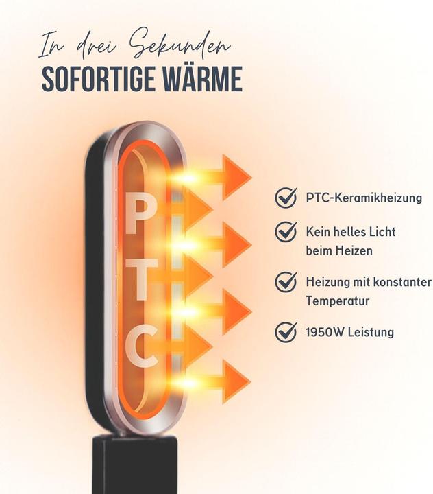 Image du produit Hermex Turmventilator Hot & Cool Standventilator Standheizer Säulenventilator (40 dB)