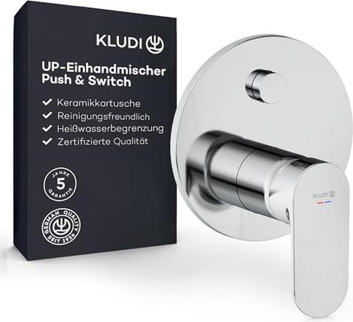 Produktbild Kludi X1 Unterputz Wannefüll-& Brause-Einhandmischer, push & switch