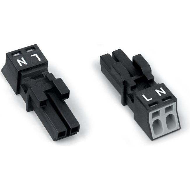 50x Wago 890-202, Elektronikkabel + Stecker, Schwarz