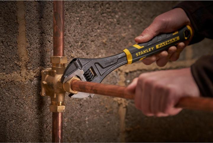 Produktbild Stanley FATMAX Verstellbarer Rollgabelschlüssel 12 mit BiMaterial Griff für hohen Komfort und Kontrolle (300 mm)