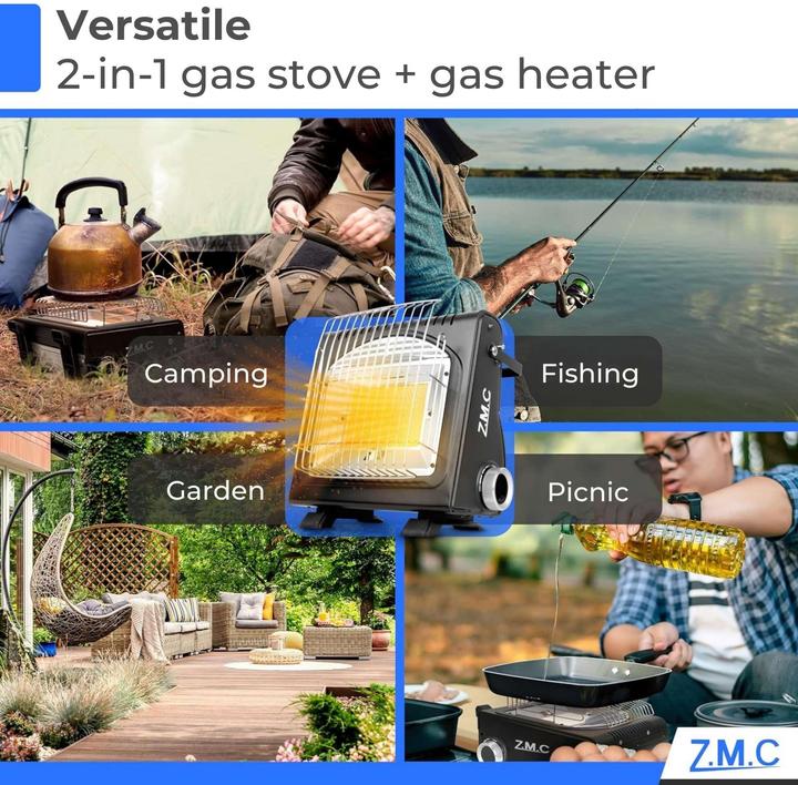 Produktbild ZMC Z.M.C 2-in-1 Portable Gas Heater and Gas Cooker (1700 W)