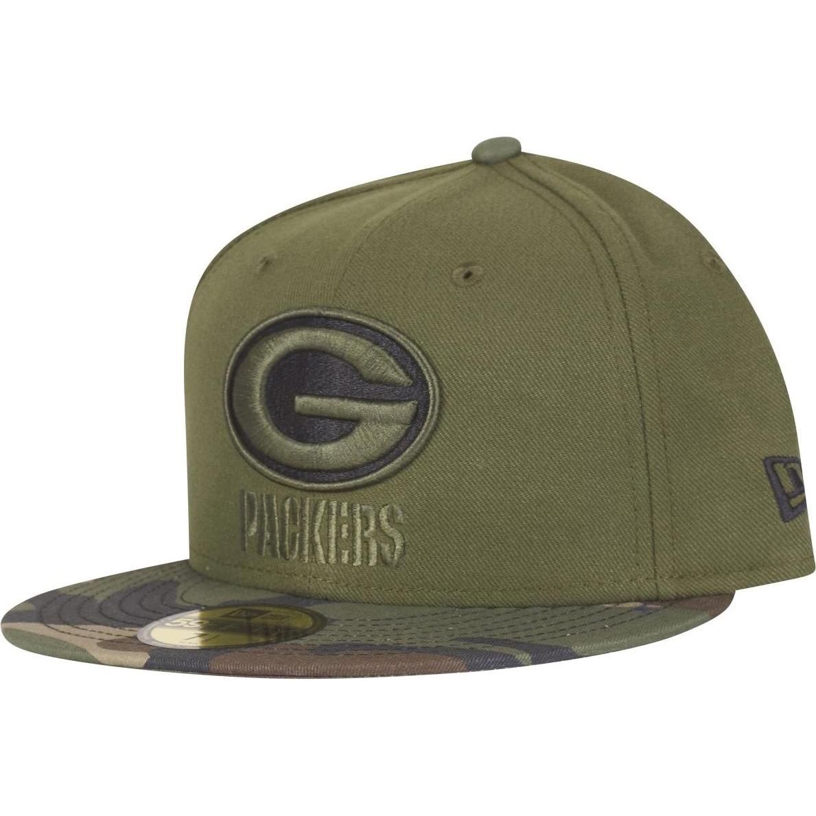 New Era, Herren, Cap, 59Fifty Cap - Green Bay Packers wood camo - 8, Grün, (8)