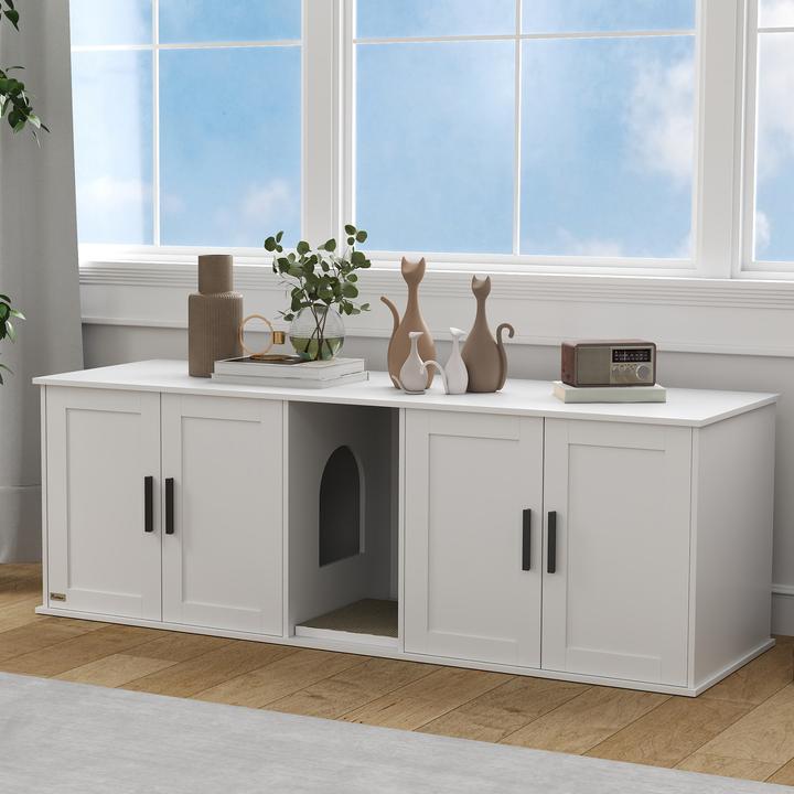 Immagine prodotto PawHut Katzenklo Schrank MDF Weiss