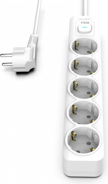 Actual product image Inca Multiple socket outlet IPW-44GB 5 sockets, LED Anz. White 1.5m (5x, 1.50 m)