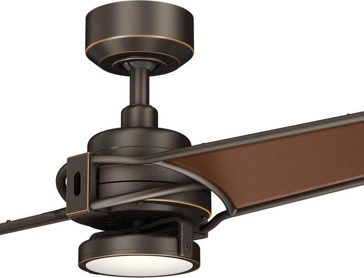 Immagine prodotto Elstead Lighting Ventilatore da soffitto silenzioso Xety con luce LED Ø142cm + telecomando Olio bronzo spazzolato (39.50 dB)