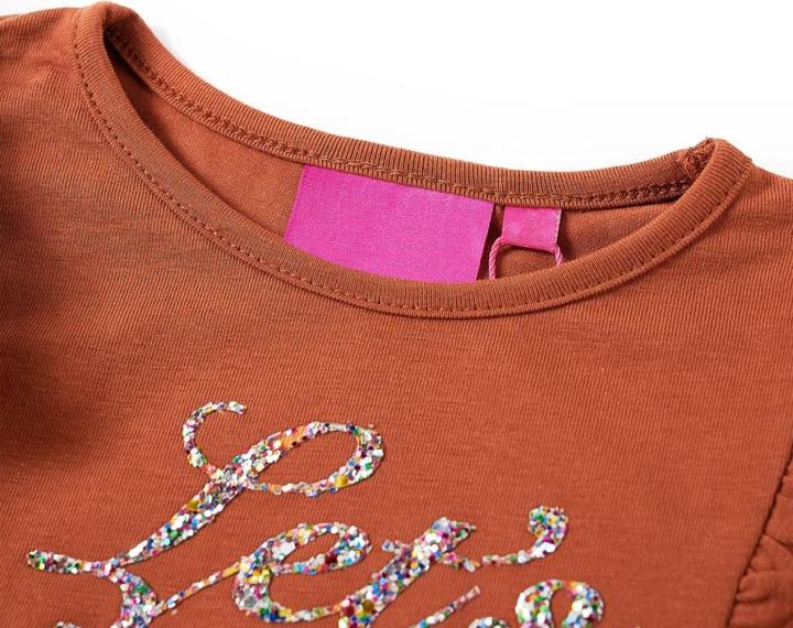 Produktbild VidaXL Kinder-Langarmshirt Cognac 128,Material: 95 % Baumwolle. 5 (128)