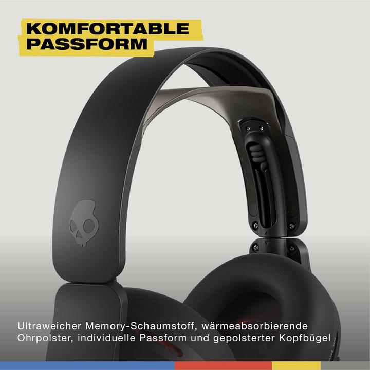 Actual product image Skullcandy Crusher Plyr 720 Wireless Gaming Headphones, black (Cable, Wireless)