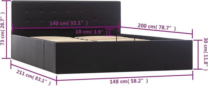Image du produit vidaXL Stauraumbett (140 x 200 cm)