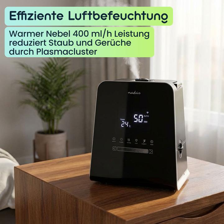 Produktbild Nedis SmartLife Luftbefeuchter | 30 W | Mit kühlem und warmem Nebel | 5.5 l | Hygrometer | Timer | F