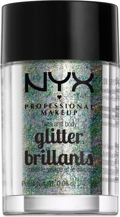 NYX Professional Make-Up Face and Body Glitter (Crystal, Highlighter, 2.50 g)