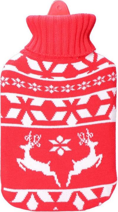 Actual product image EDM Hot water bottle Rojo/Blanco 2 L (2 l, Bed flask with cover)